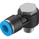 Festo Elbow Threaded Adaptor, G 1/8 Male to Push In 8 mm, Threaded-to-Tube Connection Style, 132062