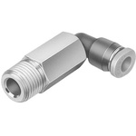 Festo Elbow Threaded Adaptor, R 1/8 Male to Push In 6 mm, Threaded-to-Tube Connection Style, 153342