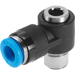 Festo Elbow Threaded Adaptor, R 3/8 Male to Push In 12 mm, Threaded-to-Tube Connection Style, 153104