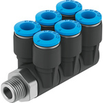 Festo QSLV6-1/8-6 Series Threaded-to-Tube, R 1/8 Male, Threaded-to-Tube Connection Style