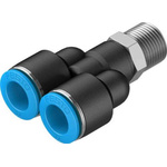 Festo Y Threaded Adaptor, Push In 12 mm to Push In 12 mm, Threaded-to-Tube Connection Style, 153146