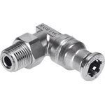 Festo CRQSL Series Elbow Threaded Adaptor, R 1/8 Male to R 1/8 Male, Threaded Connection Style, 132598