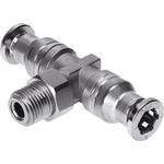 Festo Tee Threaded Adaptor, Push In 10 mm to Push In 10 mm, Threaded-to-Tube Connection Style, 164206