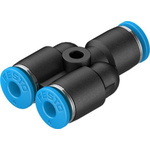 Festo QSY Series Y Tube-to-Tube Adaptor, Push In 4 mm to Push In 4 mm, Tube-to-Tube Connection Style, 130807