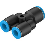 Festo QSY Series Y Tube-to-Tube Adaptor, Push In 10 mm to Push In 8 mm, Tube-to-Tube Connection Style, 130814