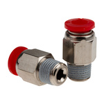 Norgren Straight Threaded Adaptor, Push In 6 mm to R 1/8, Threaded-to-Tube Connection Style