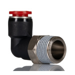 Norgren Pneufit C Series Swivel Elbow, R 3/8 to Push In 8 mm, Threaded-to-Tube Connection Style