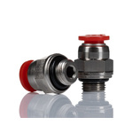 Norgren Pneufit C Series Straight Fitting, G 1/8 Male to Push In 6 mm, Threaded-to-Tube Connection Style, C02250618