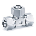 SMC KFG2T Series Tee Tube-to-Tube Adaptor, Push In 16 mm to Push In 13 mm