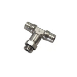 Legris 3698 Series Tee Threaded Adaptor, G 1/4 Male to Push In 10 mm, Threaded-to-Tube Connection Style