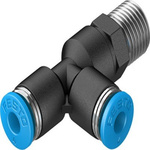 Festo QSTL Series T Fitting, R 1/8 Male to 4 mm, Threaded-to-Tube Connection Style