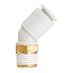 SMC KQ2 Series Elbow Fitting, M5 x 0.8 to Push In 4 mm, Threaded-to-Tube Connection Style