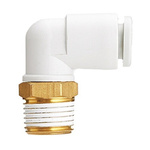SMC KQ2 Series Elbow Fitting, R 1/4 to Push In 4 mm, Threaded-to-Tube Connection Style