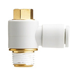 SMC KQ2 Series Elbow Fitting, M5 x 0.8 to Push In 4 mm, Threaded-to-Tube Connection Style