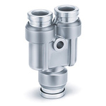 SMC KQB2 Series Union Y, Push In 8 mm to Push In 8 mm, Tube-to-Tube Connection Style