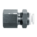 SMC KGE Series Bulkhead Threaded-to-Tube Adaptor, Rc 1/8 to Push In 6 mm, Threaded-to-Tube Connection Style