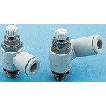 SMC AS-FG Series Threaded Speed Controller, M5 x 0.8 Male Inlet Port x M5 x 0.8 Male Outlet Port x 6mm Tube Outlet Port