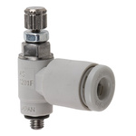 SMC AS Series Threaded Speed Controller, M3 x 0.5 Male Inlet Port x M3 x 0.5 Male Outlet Port x 4mm Tube Outlet Port