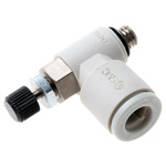 SMC AS-FM Series Threaded Speed Controller, M5 x 0.8 Male Inlet Port x M5 x 0.8 Male Outlet Port x 6mm Tube Outlet Port