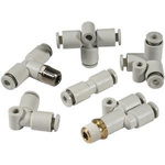 SMC KQ2 Series Straight Threaded Adaptor, R 1/4 Female to Push In 6 mm, Threaded-to-Tube Connection Style