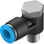 Festo Elbow Threaded Adaptor, R 1/8 Male to Push In 8 mm, Threaded-to-Tube Connection Style, 130751