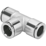 Festo NPQM-T-Q10-E-P10 Series Tee Tube-to-Tube Adaptor, Push In 10 mm to Push In 10 mm, Tube-to-Tube Connection Style,