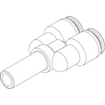 Festo QSY Series Y Tube-to-Tube Adaptor, Push In 12 mm to Push In 10 mm, Tube-to-Tube Connection Style, 133151