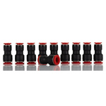 Norgren Pneufit C Series Straight Tube-to-Tube Adaptor, Push In 12 mm to Push In 10 mm, Tube-to-Tube Connection Style