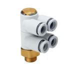Fitting double branch universal male elbow 8mm to 1/4 with sealant