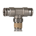 Norgren PNEUFIT 10 Series Straight Threaded Adaptor, R 1/4 Male to Push In 8 mm, Threaded-to-Tube Connection Style,