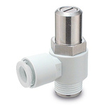 SMC AS Series Elbow Fitting, R 3/8 to Push In 8 mm, Threaded-to-Tube Connection Style