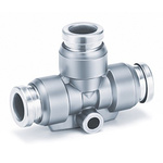SMC KQB2 Series Union Tee, Push In 12 mm to Push In 12 mm, Tube-to-Tube Connection Style