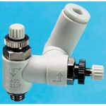 SMC ASD Series Threaded Flow Regulator, R 1/4 Male Inlet Port x R 1/4 Male Outlet Port x 6mm Tube Outlet Port