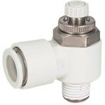 SMC AS Series Threaded Speed Controller, R 1/8 Male Inlet Port x R 1/8 Male Outlet Port x 4mm Tube Outlet Port