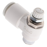 SMC AS Series Threaded Speed Controller, R 1/8 Male Inlet Port x R 1/8 Male Outlet Port x 8mm Tube Outlet Port