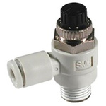 SMC AS Series Threaded Speed Controller, R 1/8 Inlet Port x 6mm Tube Outlet Port