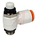 SMC AS Series Threaded Speed Controller, UNI 1/8 Male Inlet Port x 1/4in Tube Outlet Port