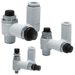 SMC ASD Series Threaded Speed Controller, R 3/8 Male Inlet Port x 8mm Tube Outlet Port