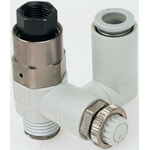 SMC ASP Series Threaded Speed Controller, R 3/8 Male Inlet Port x 10mm Tube Outlet Port