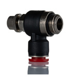 Norgren Pneutic C Series Threaded Flow Controller, G 3/8 Male Inlet Port, 10mm Tube Inlet Port x 10mm Tube Outlet Port