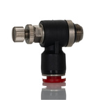 Norgren Pneutic C Series Threaded Flow Controller, G 1/8 Inlet Port, 6mm Tube Inlet Port x 6mm Tube Outlet Port