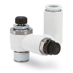 SMC ASD-FM Series Threaded Fitting, M5 Inlet Port x 6mm Tube Outlet Port, ASD430FM-02