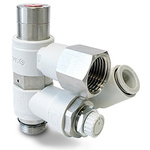 SMC AS Series Threaded Speed Controller, UNI 1/8 Male Inlet Port x 6mm Tube Outlet Port