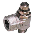 SMC AS Series Threaded Speed Controller, NPT 1/8 Male Inlet Port x NPT 1/8 Female Outlet Port