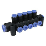 SMCKM16 3 Outlet Manifold Push In 6 mm Push In 6 mm