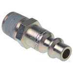 CEJN Steel Male Pneumatic Quick Connect Coupling, R 1/4 Male Threaded