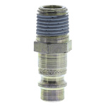 CEJN Steel Male Pneumatic Quick Connect Coupling, R 1/4 Male Threaded