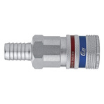 CEJN Brass, Stainless Steel Male Pneumatic Quick Connect Coupling, 7mm Hose Barb