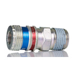 CEJN Brass, Stainless Steel Male Pneumatic Quick Connect Coupling, R 1/2 Male Threaded