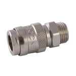 RS PRO Nickel Plated Brass Male Quick Air Coupling, G 1/2 Male 1/2in Threaded